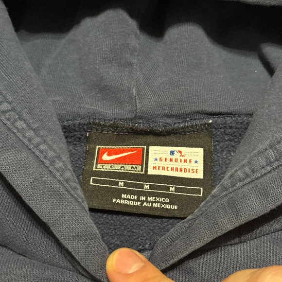 Vintage Nike Center Swoosh Check Y2K 90s Cleveland Indians Med Pullover Hoodie - Picture 3 of 7